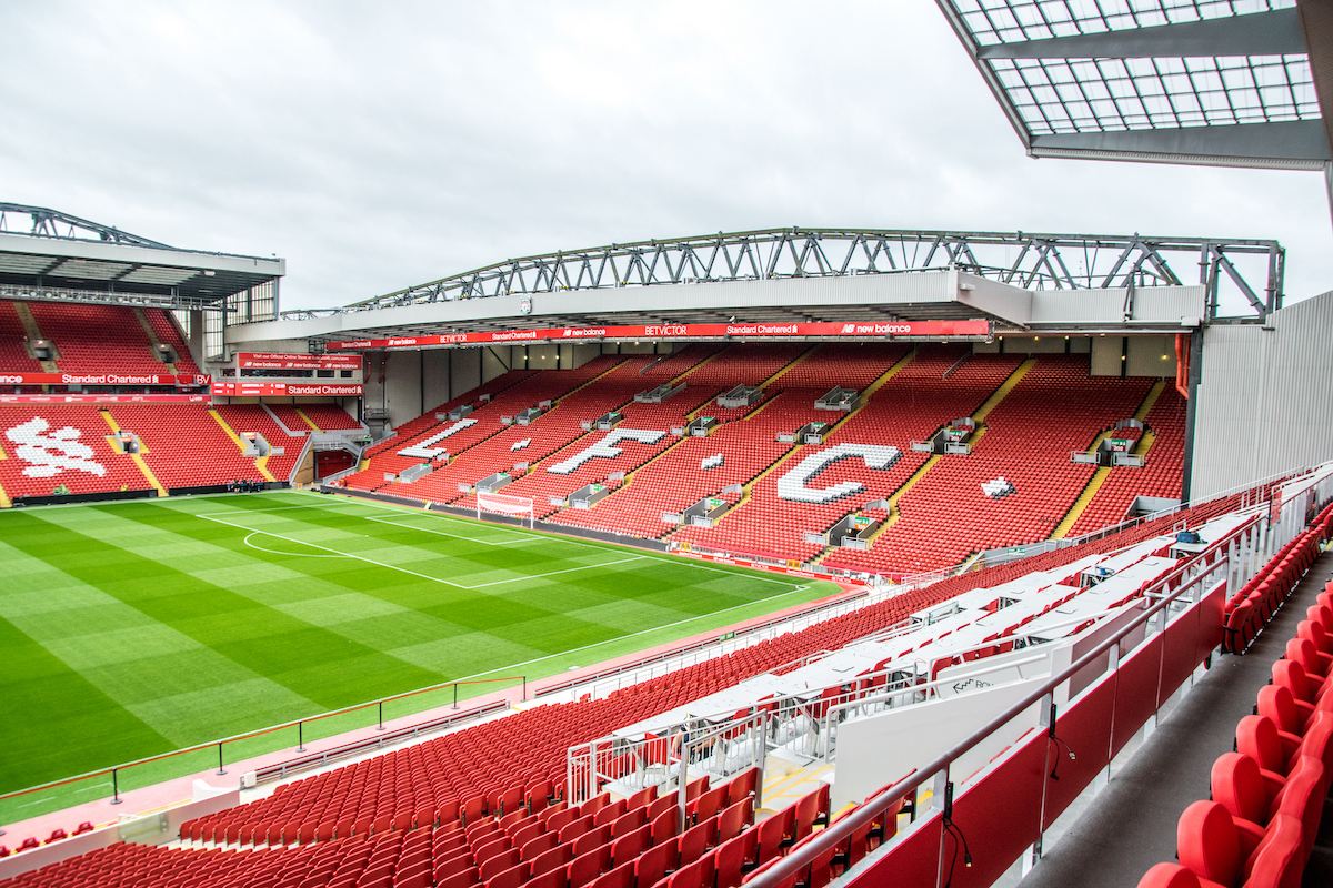 Le stade du Liverpool FC, équipe de football connue
