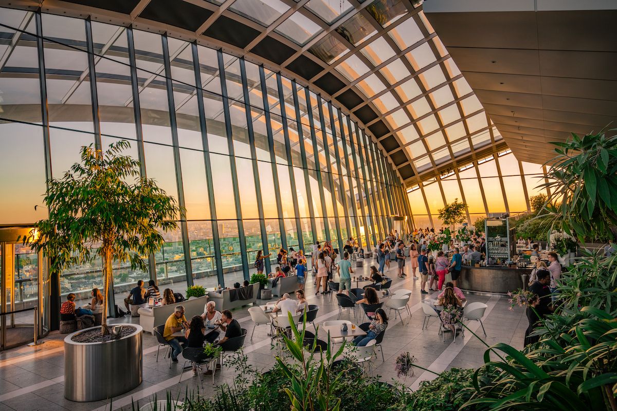 Vue depuis le SkyGarden, gratte-ciel connu de Londres