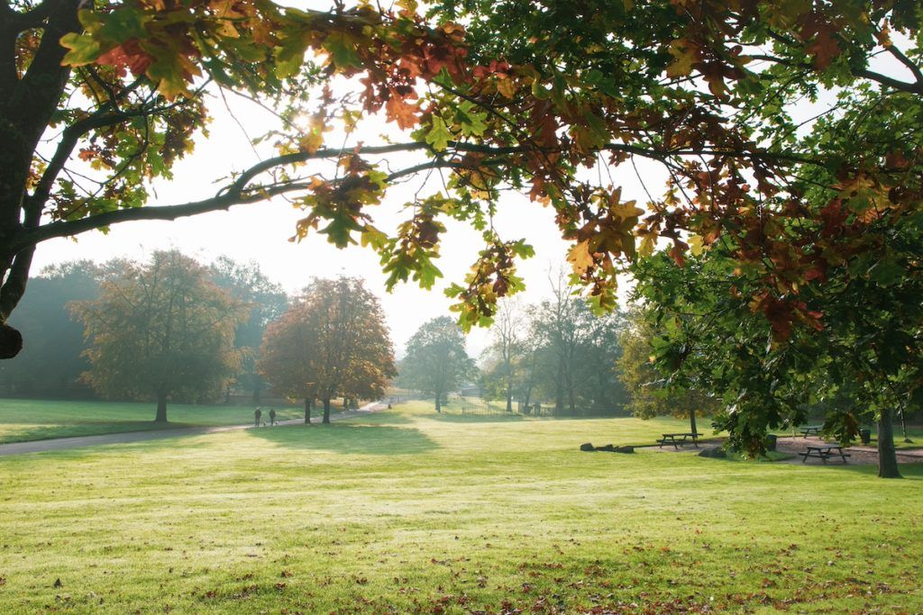 Vue du parc Heaton à Manchester Angleterre