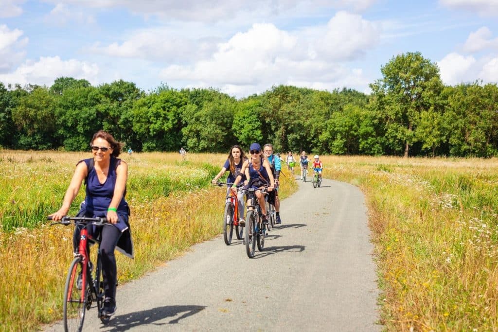 Balade à vélo sur l'île Saint Aubin à Angers