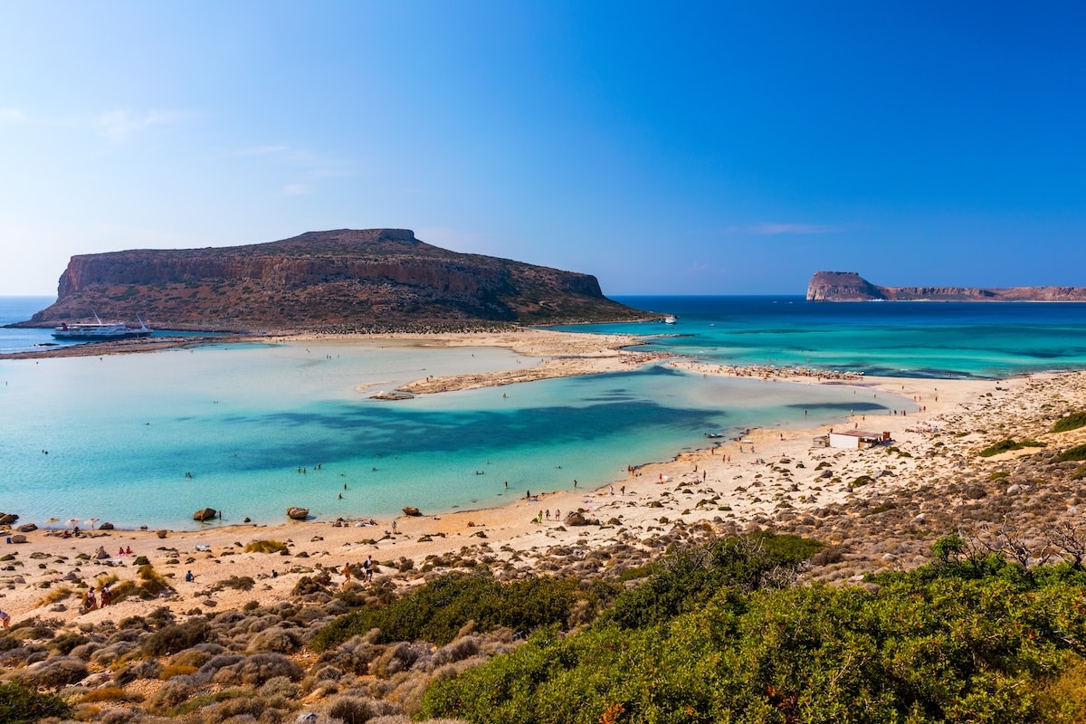Vue sur la lagon de Balos situé à l'ouest de la Crète, Grèce