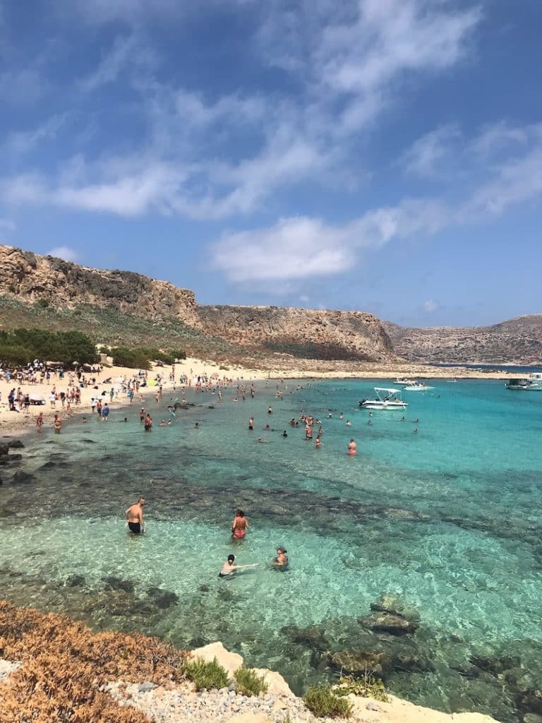 Lagon de Balos et se seaux transparentes en Crète, Grèce