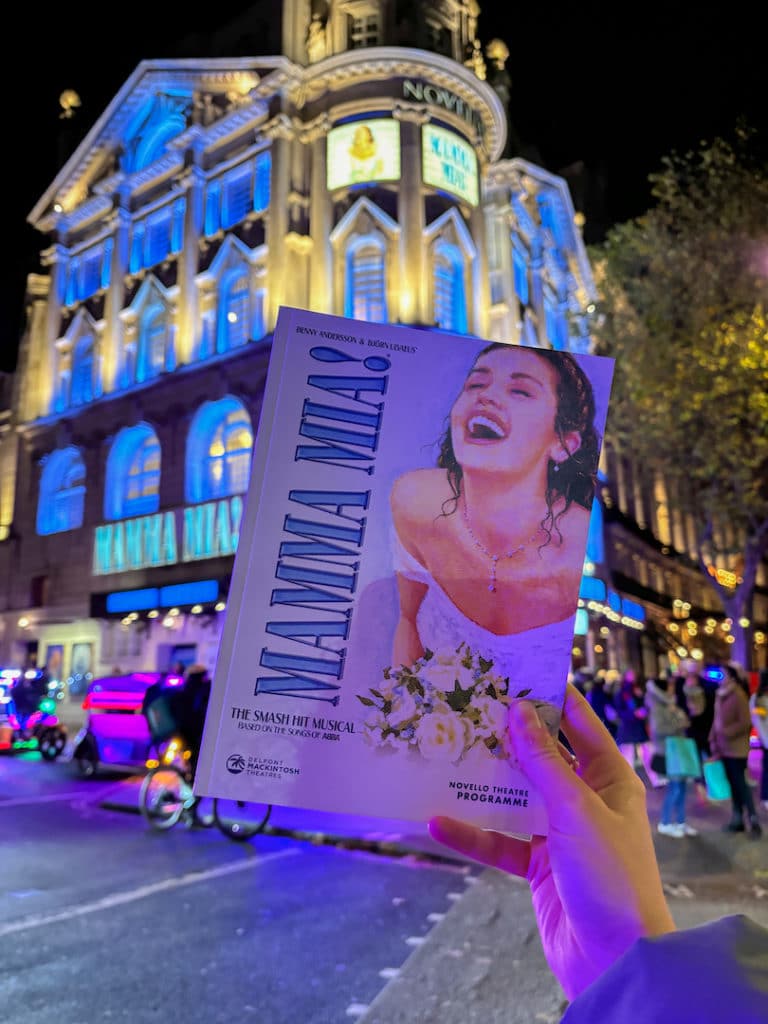 Programme de Mamma Mia à Londres