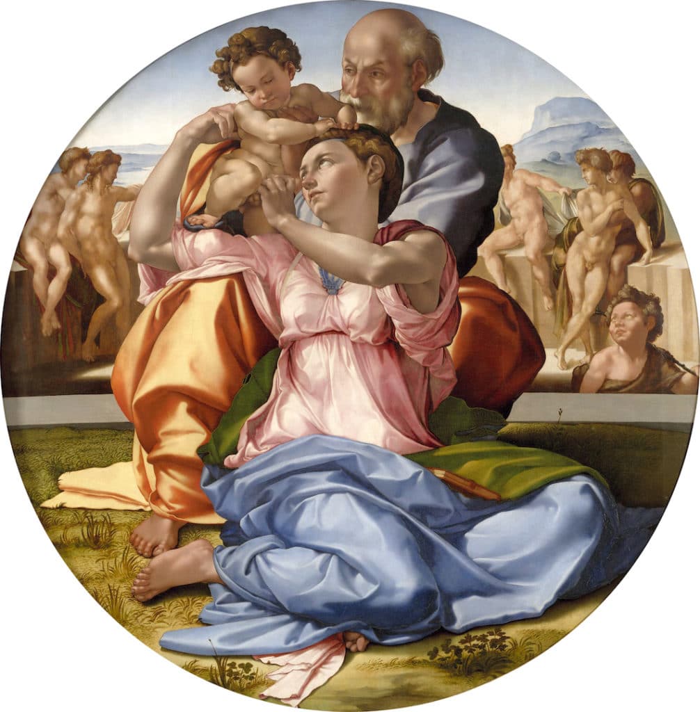 Tableau "Tondo Doni" de Michelangelo à la Galerie des Offices à Florence
