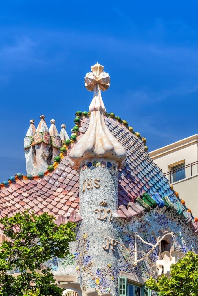 Toit terrasse de la Casa Battlo à Barcelone